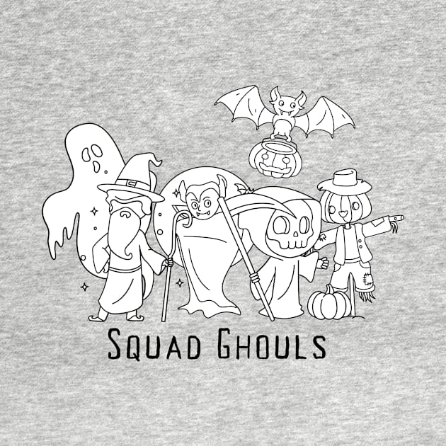 Squad Ghouls Halloween Spooky Cute Trick Or Treat Festive Design by PW Design & Creative
